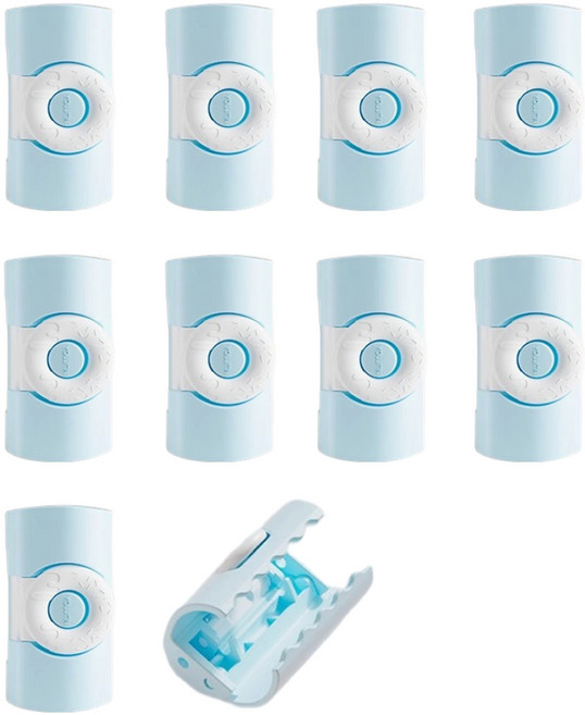 아워웍스 깔끔 무침 미끄럼방지 침대시트 이불 고정집게 10p, 블루