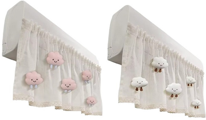 KODACHIEF 린넨코튼 바람막이 구름인형 핑크 + 구름인형 화이트 세트, 1세트