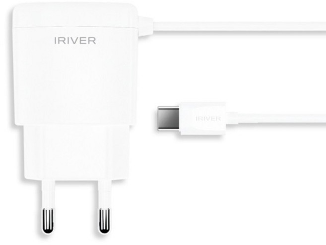 아이리버 2A C타입 일체형 고속충전기 IHA-H21C, 화이트, 1개