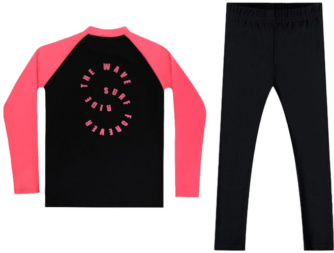 아쿠아티카 아동용 래쉬가드 상의 AQAJTS502 + 워터 레깅스 AQA415 세트