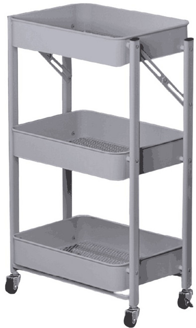 ONE HOUSE 免安裝折疊收納推車 LM-K313-6, 3層, 灰色