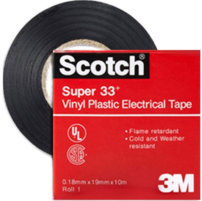 스카치 슈퍼 33플러스 절연 테이프 블랙 19mm x 10m, 1개