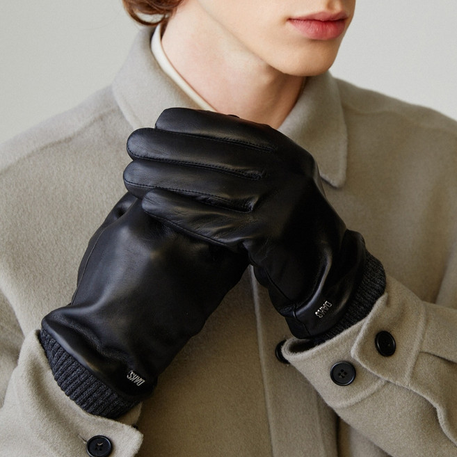 닥스 남성용 양가죽 니트시보리 장갑 DCGV4F149