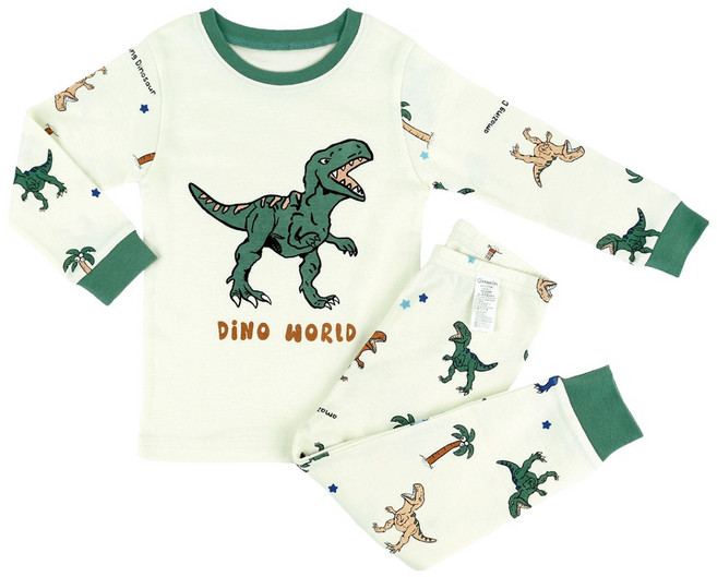 메이키즈 남아용 파워업디노 30수 후라이스 실내복 상하의 세트