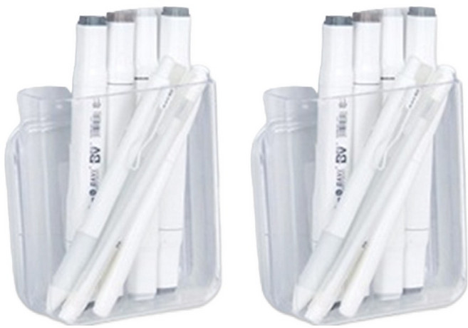 라라공방 벽부착 다용도 리모컨 정리 수납함 소형, 투명, 2개