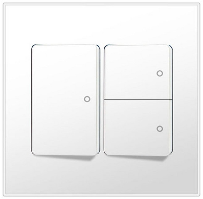 Boedam 3孔開關 2聯用 內建跳線 雪白色, 1個