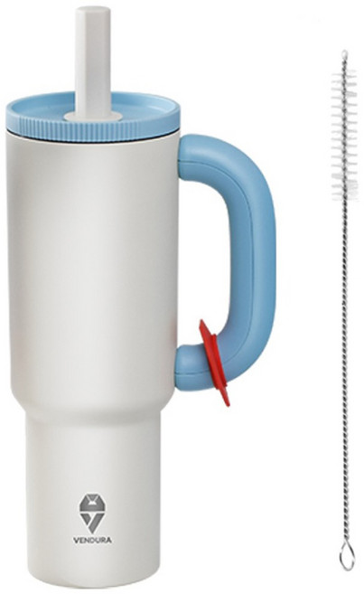 벤듀라 빨대 내장 대용량 텀블러, 아이보리, 1.2L, 1개