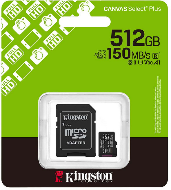 Kingston 金士頓 microSDXC TF U3 V30 A1 記憶卡 SDCS3, 512GB, 1個