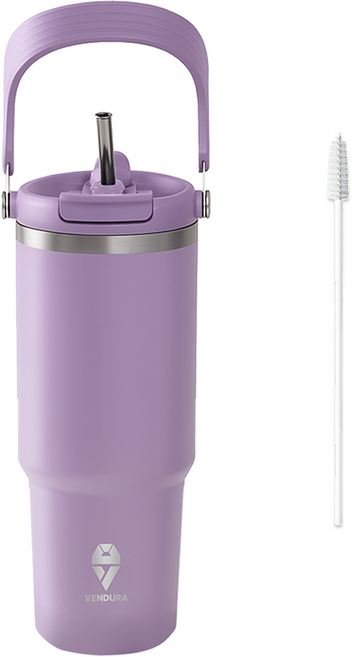 벤듀라 팝업 빨대 내장 대용량 텀블러, 라이트퍼플, 900ml, 1개