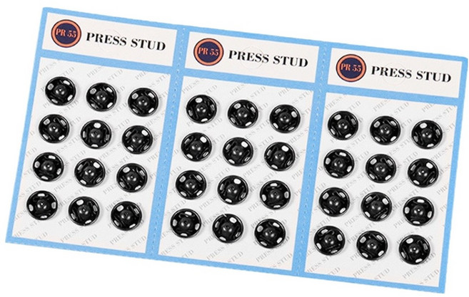 앙플러스 옷 똑딱이 스냅 단추 10mm 12p, 블랙, 3개