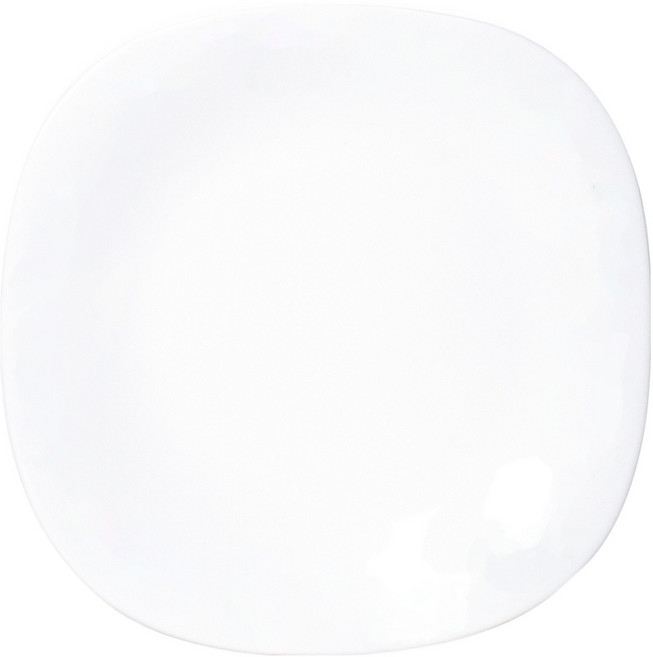 바칠레 리얼 강화유리 사각접시, 화이트, 1개
