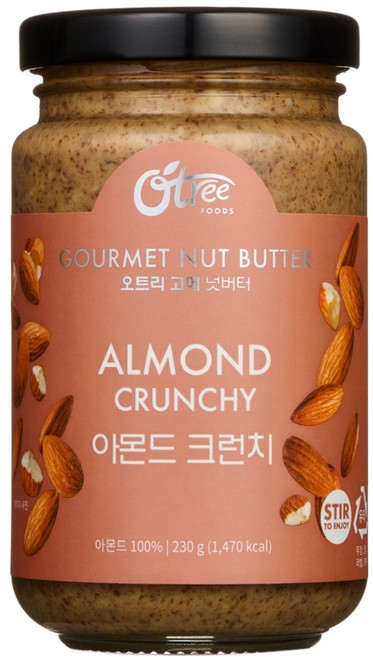 Otree 美食家杏仁脆粒堅果醬, 1個, 230g