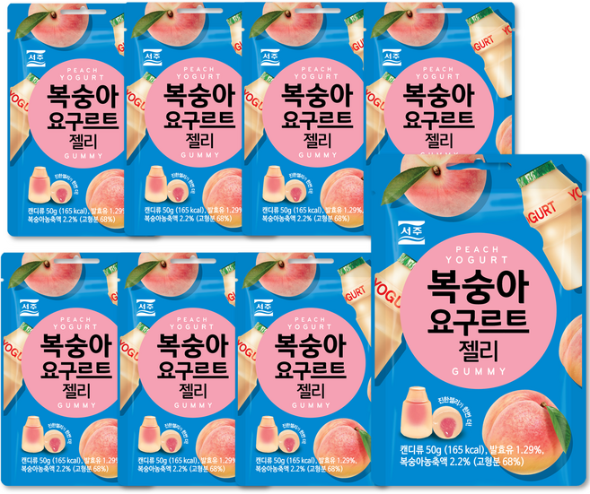 서주 복숭아 요구르트 젤리, 50g, 8개