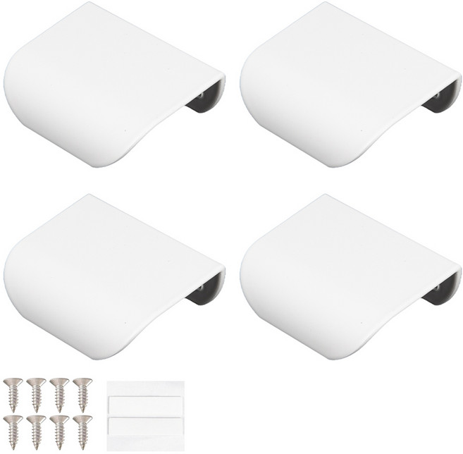 철물대장 빌스브로 부착식 히든 서랍 가구손잡이 50mm, 화이트, 4개