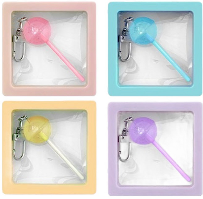 iiGEN 조선문방구 롤리팝 키링 4종세트, 혼합색상, 1세트