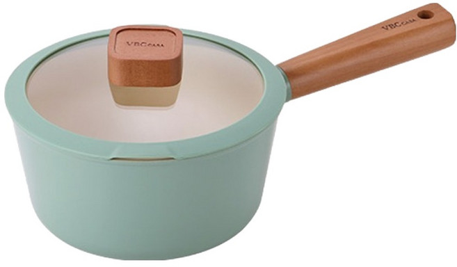 VBCCASA 인덕션 세라믹 편수냄비, 18cm 편수냄비, 1개, 그린, 18cm