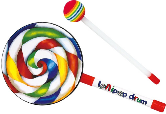 캐스비 맑은소리 롤리팝드럼 완구, 혼합색상, 1개