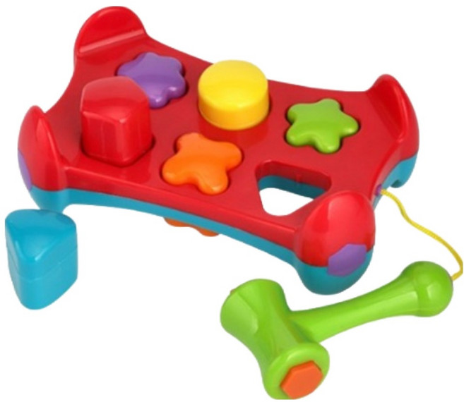 캐스비 유아용 튼튼 도형망치 두드리기 완구, 혼합색상