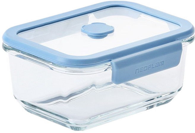 네오플램 베큐씰 내열유리 진공 직사각 밀폐용기, 1개, 570ml