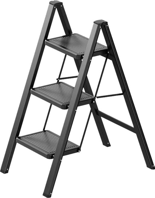 uniFun 樂汎生活 家用經典花架梯 3階 雅典黑, 1個