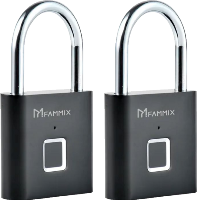 FAMMIX 菲米斯 智能防盜 IP56防水 10組指紋密碼掛鎖/行李箱鎖 SAFER-E2, 2個