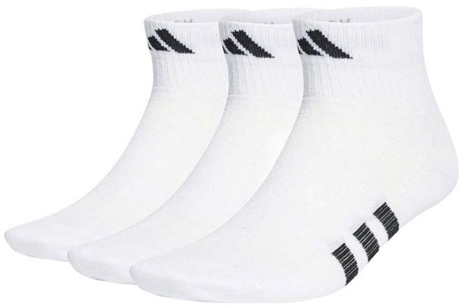 adidas 愛迪達 PRF LIGHT MID3P 腳踝襪3件組 HT3445, 白色