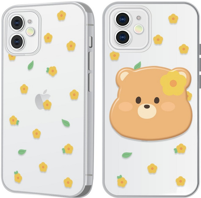 hottmall 花朵圖案智慧支架手機殼