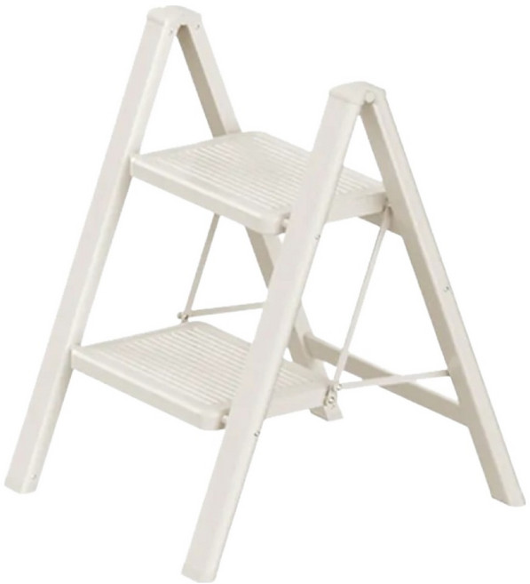 uniFun 樂汎生活 家用經典花架梯 2階 米白色, 1個