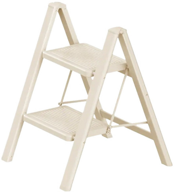 uniFun 樂汎生活 家用經典花架梯 2階 奶油色, 1個