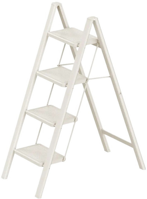 uniFun 樂汎生活 家用經典花架梯 4階 米白色, 1個