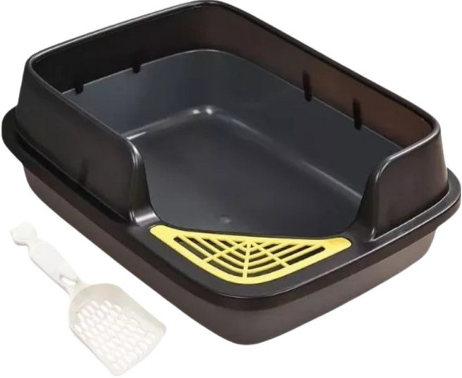 高精寵物 斜口貓砂盆, 1個, 灰色