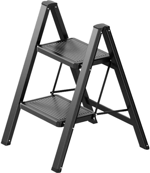 uniFun 樂汎生活 家用經典花架梯 2階 雅典黑, 1個