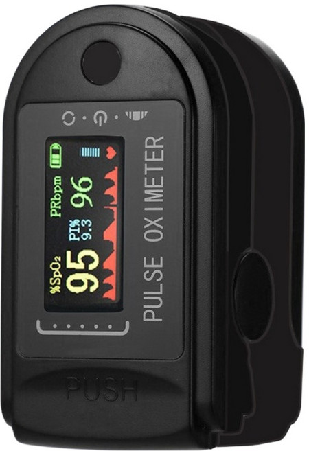 YUNMI 家用TFT液晶指夾式脈搏血氧儀/血氧機/血氧偵測儀/心率脈搏檢測儀 黑色, 1個, 1個裝