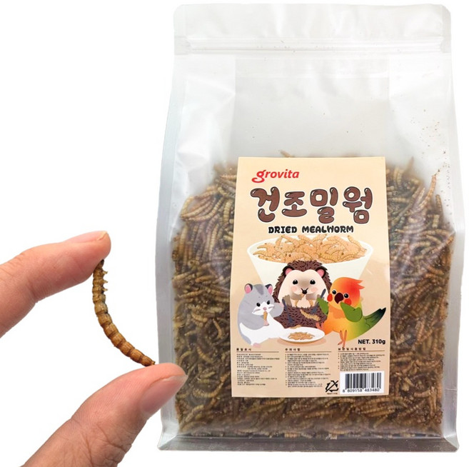 그로비타 소동물 건조밀웜 간식, 1개, 310g