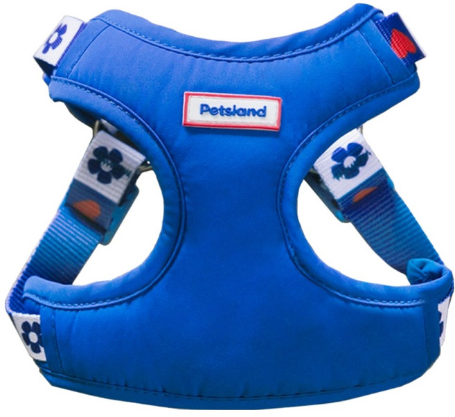 PETSLAND 狗狗愛心X型胸背帶, 1個, 流行藍