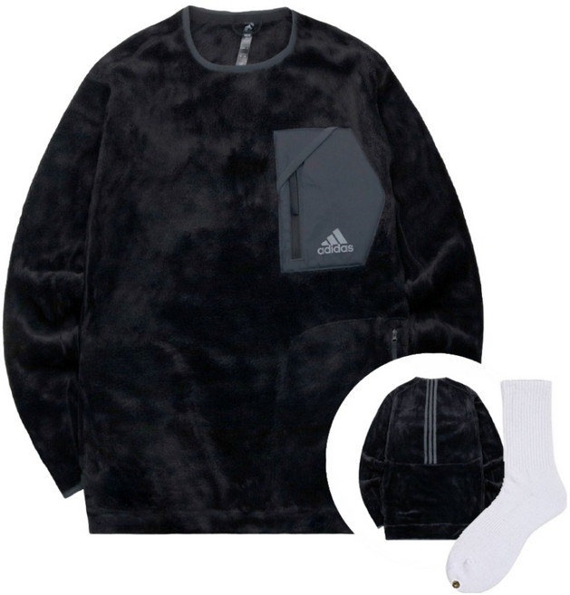 아디다스 아웃도어 플리스 맨투맨 HN2069 + 웰던 양말 세트