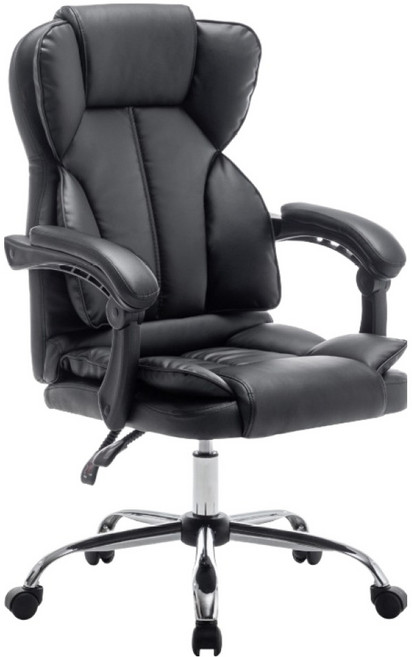 E-home Hrut赫魯特尊爵PU高背扶手電腦椅 BHS004A-blk, 黑色