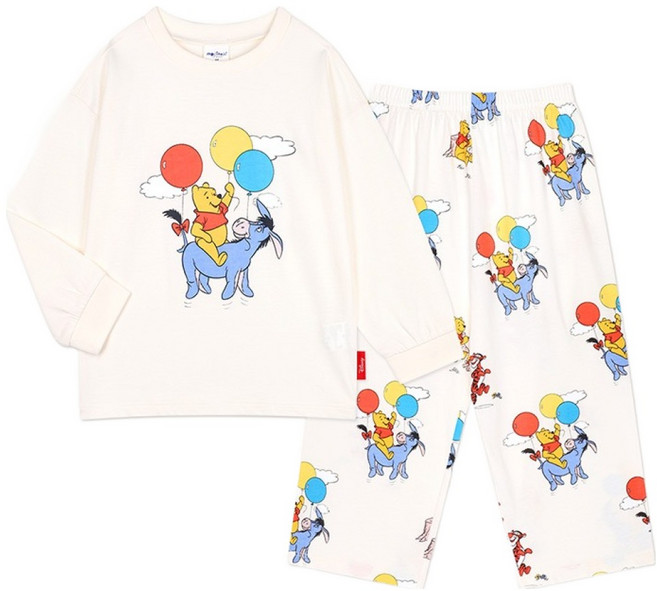 몰리멜리프렌즈 아동용 디즈니 곰돌이 푸 투게더 실내 상하복 세트