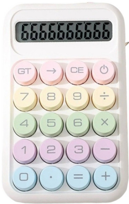 투데이리빙 파스텔 미니 계산기, 화이트, 1개
