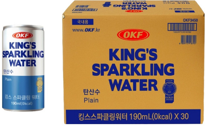 오케이에프 킹스스파클링워터, 30개, 190ml