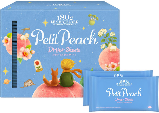 르샤트라1802 건조기시트 섬유유연제 쁘띠피치 본품, 40매입, 1개