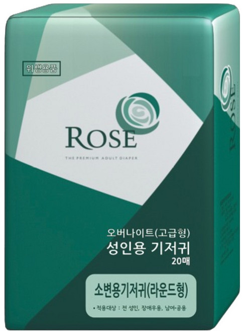 로즈 라운드 고급형 성인용 속기저귀, 20매입, 1개