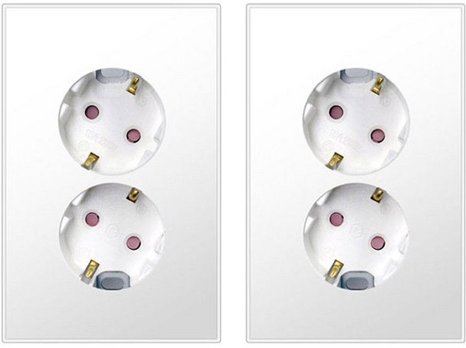 보에담 매입콘센트 2구 스노우화이트, 2개