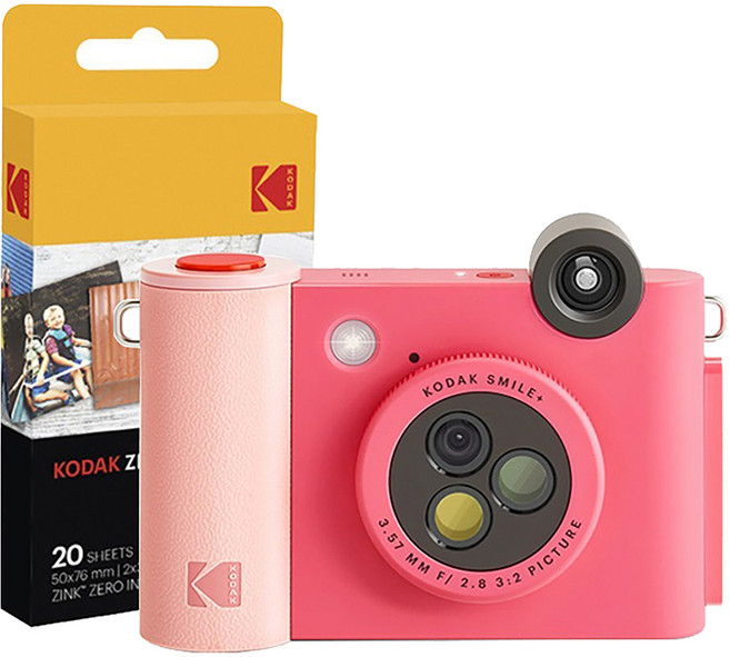 코닥 스마일플러스 포토 프린터 퓨시아 + 인화지 20p 세트, 1세트