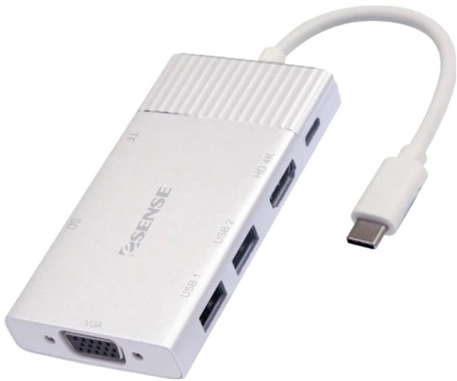 ESENSE 逸盛 TypeC-HDMI 6合1轉接器 01-ECH611, 白色, 1個