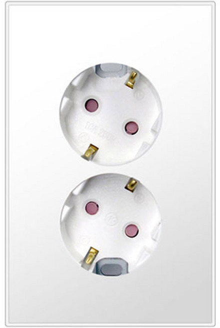 보에담 매입콘센트 2구 스노우화이트, 1개