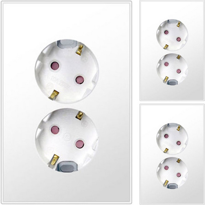 보에담 매입콘센트 2구 스노우화이트, 3개