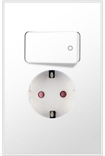 보에담 스위치 부착형 콘센트 1구 스노우화이트, 1개
