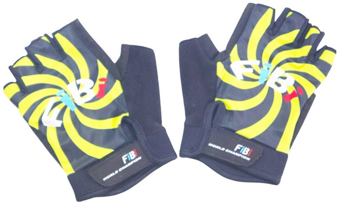 OMAX 風火輪萊卡半指手套, 黃色, 1套