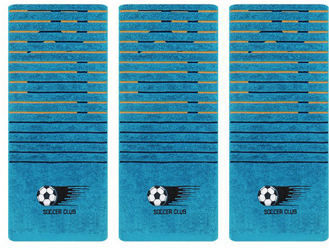 송월타월 축구 클럽 스포츠타올 20 x 110 cm, 파랑, 3개